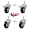 Service Caster 3 Inch Black Polyurethane Swivel 3/8 Inch Stem Caster Total Lock Brake SCC, 2PK SCC-TSTTL20S314-PPUB-BLK-381615-2-S2 - alternate 4